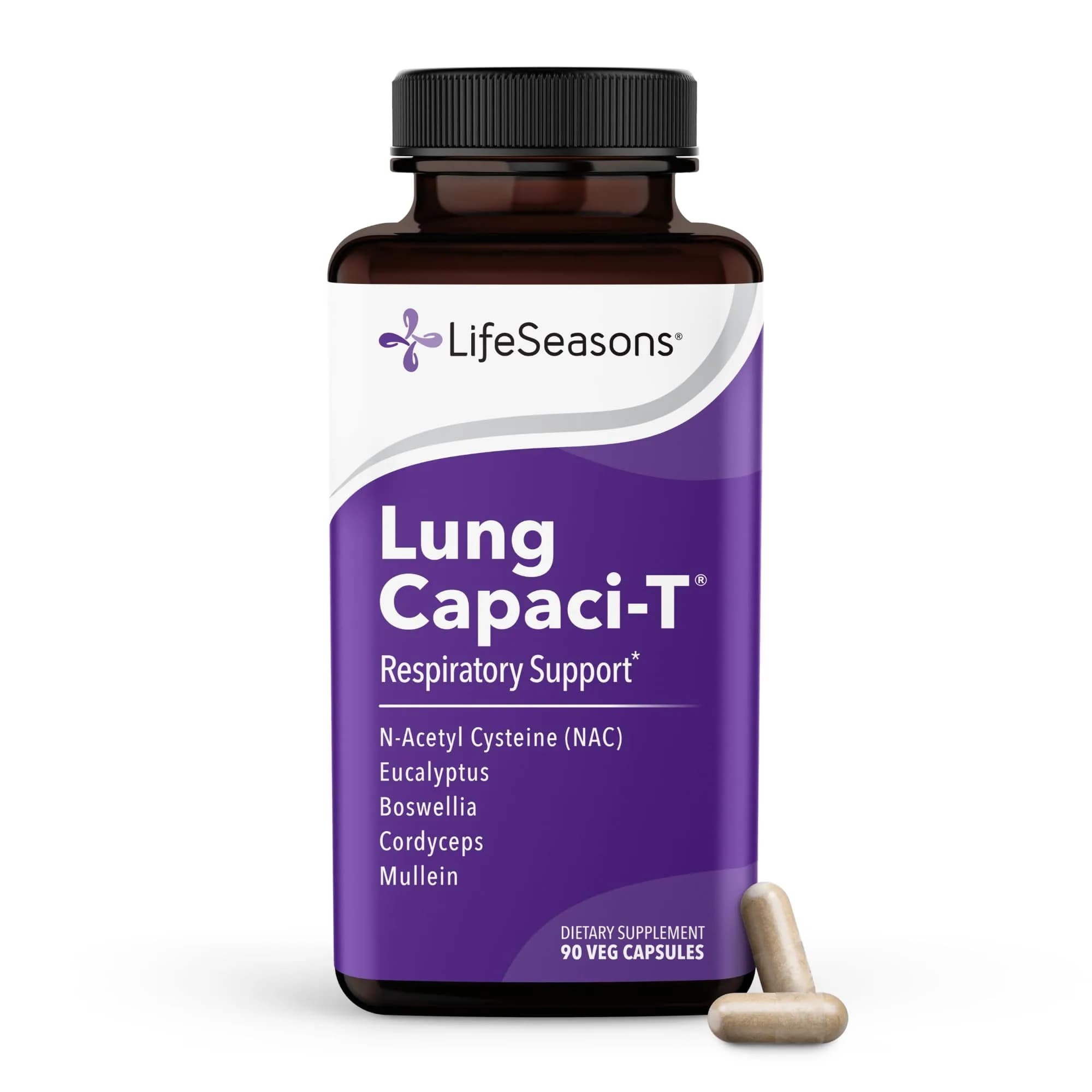 LifeSeasons Lung Capaci-T Respiratory Support Supplement 90 Capsules | Supports Oxygen Capacity & Mucus Reduction — Capsule