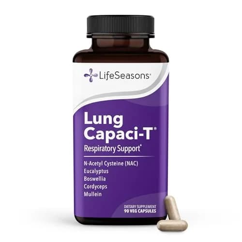 LifeSeasons Lung Capaci-T Respiratory Support Supplement 90 Capsules | Supports Oxygen Capacity & Mucus Reduction thumbnail 1