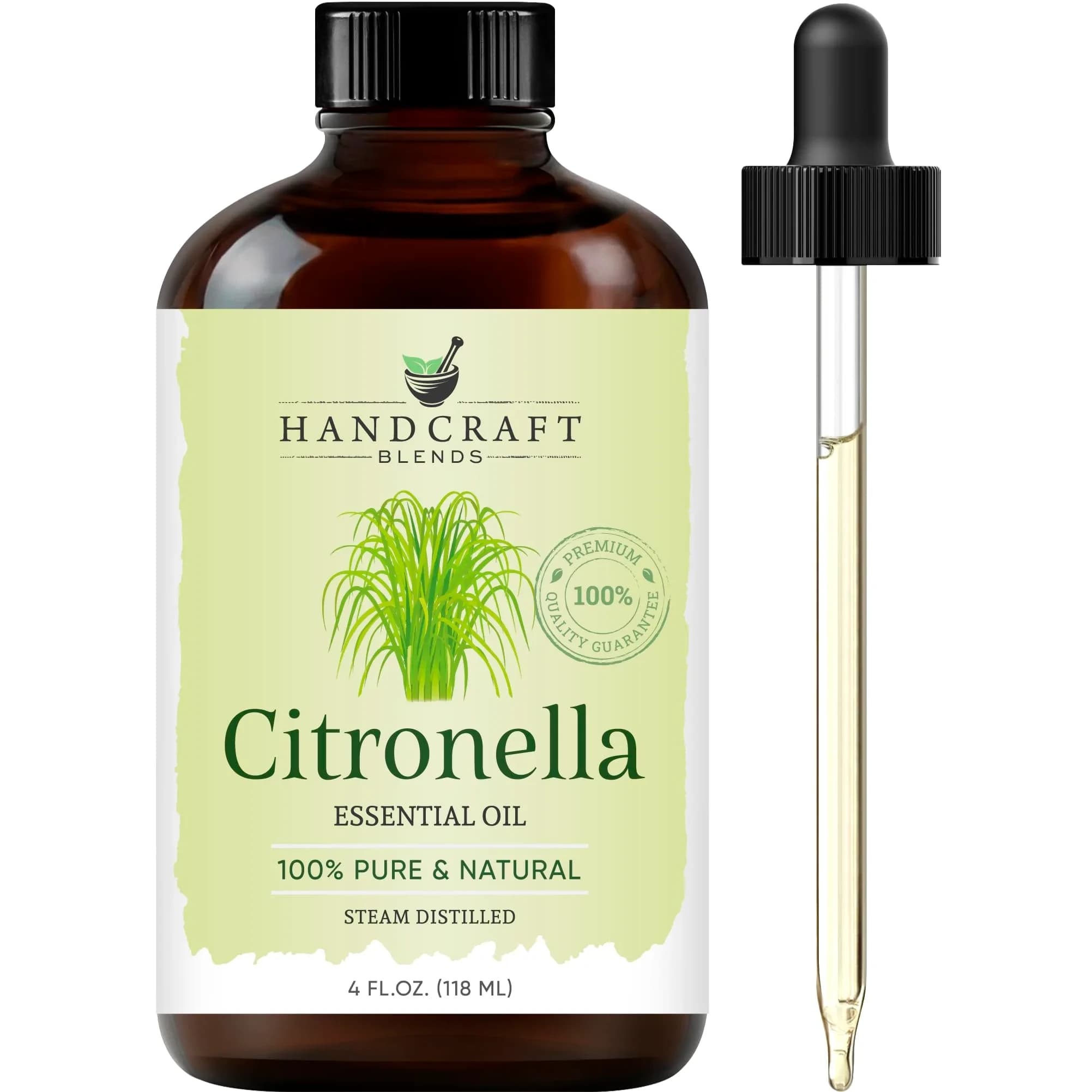 Handcraft Blends Citronella Essential Oil 118ml (4 Fl Oz) | Pure, Natural, Premium Grade for Diffuser & Soap Making — Citronella