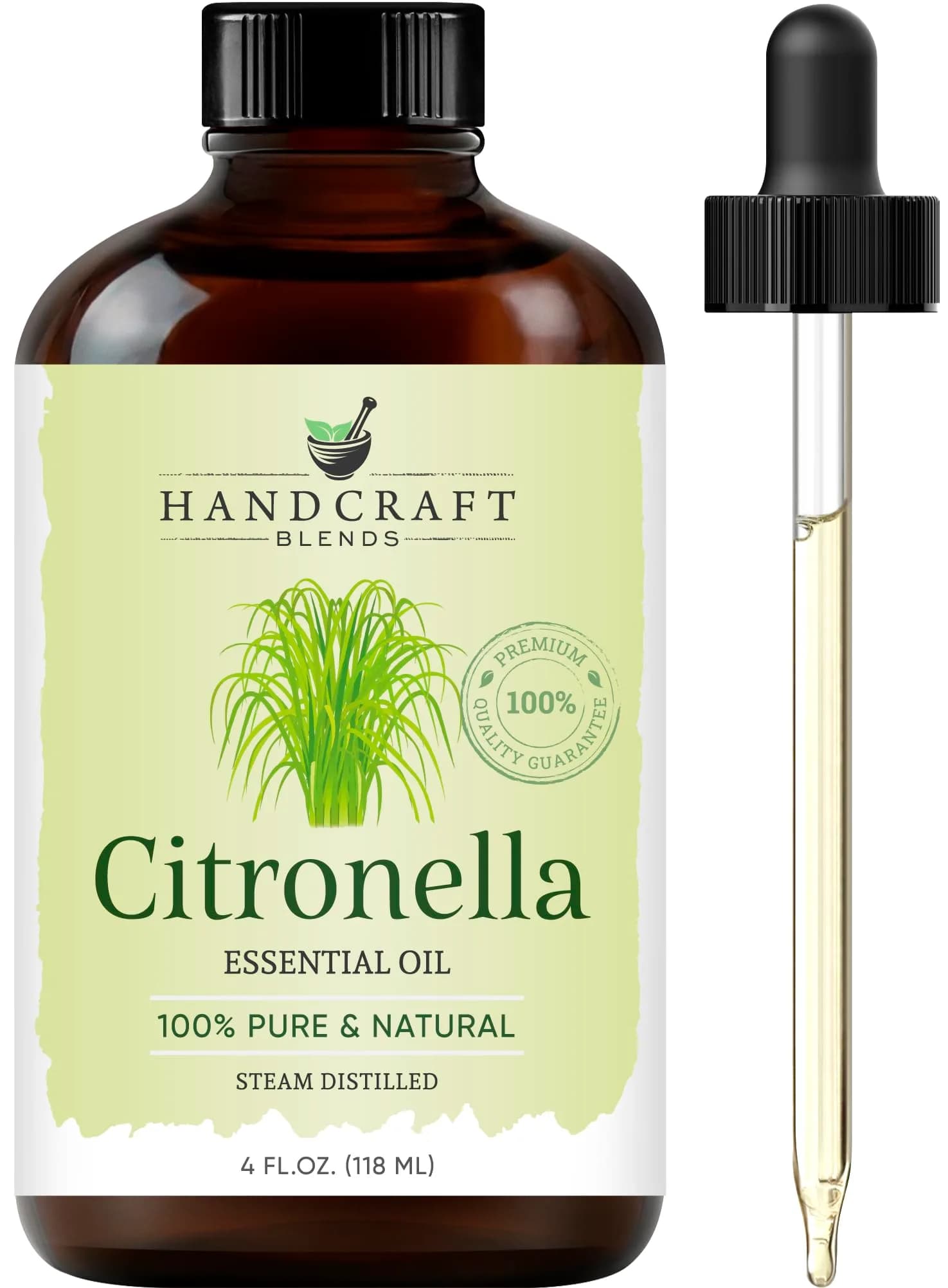 Handcraft Blends Citronella Essential Oil 4 Fl Oz (120ml) | Pure & Natural Premium Grade for Diffuser, Skin, Soap Making - main product image