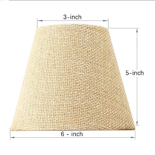 Eurus Home Small Lamp Shade Set of 6 Burlap Clip-On Shades 3" Top x 6" Bottom x 5" Slant thumbnail 4