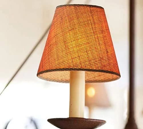 Eurus Home Small Lamp Shade Set of 6 Burlap Clip-On Shades 3" Top x 6" Bottom x 5" Slant thumbnail 6