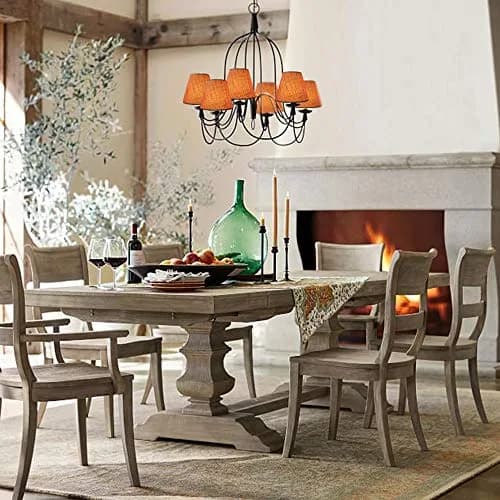 Eurus Home Small Lamp Shade Set of 6 Burlap Clip-On Shades 3" Top x 6" Bottom x 5" Slant thumbnail 7