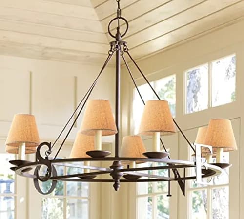 Eurus Home Small Lamp Shade Set of 6 Burlap Clip-On Shades 3" Top x 6" Bottom x 5" Slant thumbnail 2