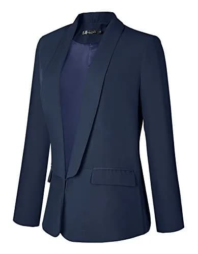 Urban CoCo Women's Office Blazer Jacket Open Front | Elegant Business Style with Hook & Eye Closure thumbnail 2