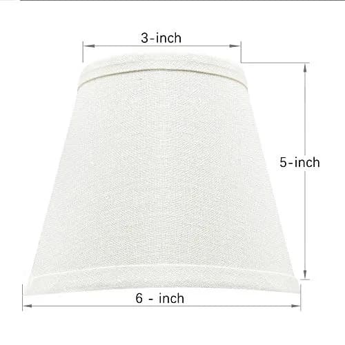 Eurus Home White Linen Lampshade Set of 6 | Clip-On Empire Shade for Chandeliers thumbnail 2