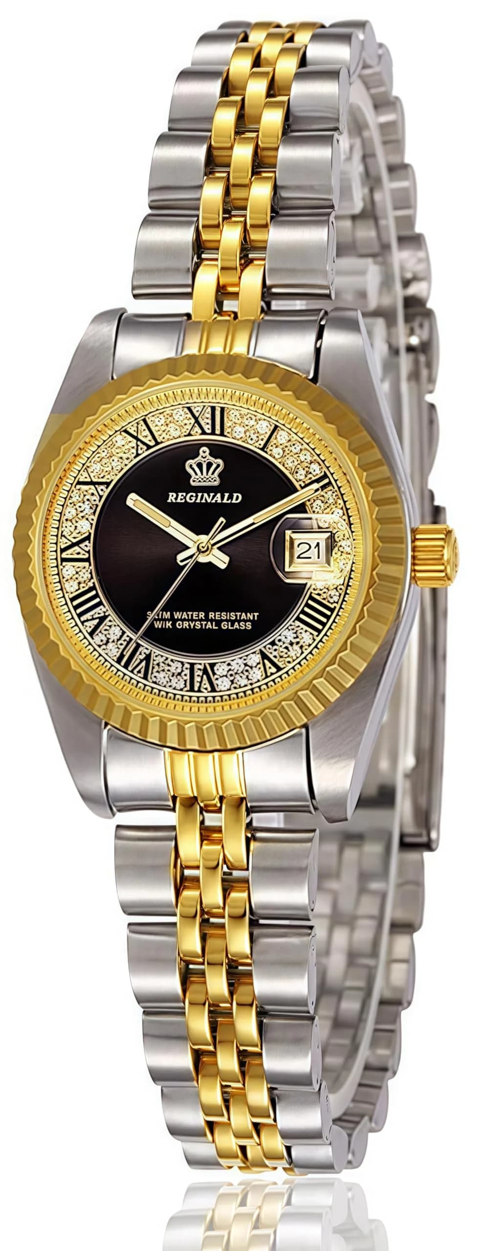 MASTOP Women's Quartz Dress Watch 26mm (1.02 in) Gold | Luminous Dial, Water-Resistant 30m — Black