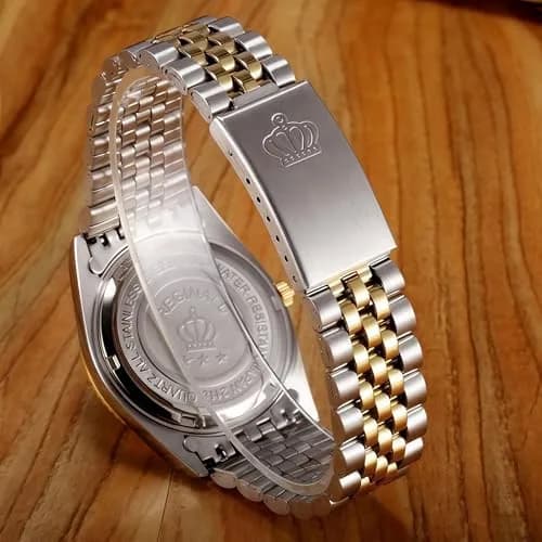 MASTOP Women's Silver & Gold Two Tone Stainless Steel Dress Watch | Luminous Analog Quartz 26mm thumbnail 6