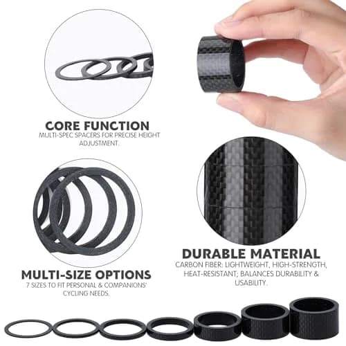 Sumind Carbon Fiber Bike Headset Spacers 1-1/8 Inch | 7 Sizes for Precise Fit & Light Weight thumbnail 3