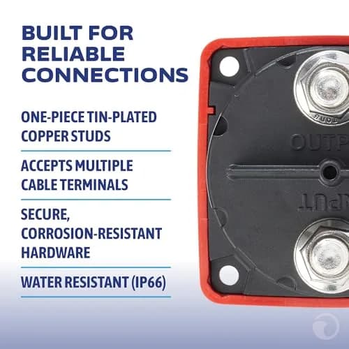 Blue Sea Systems On/Off Battery Isolator Switch With Locking Key, Red, 300A 48V DC | Ignition Protected for Marine Use thumbnail 5