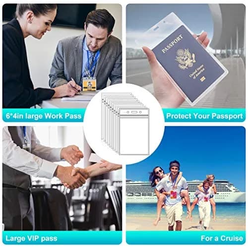 Fushing XXL Badge Holder Pack of 50 | Clear PVC, 0.3mm Thick, Vertical Display thumbnail 5