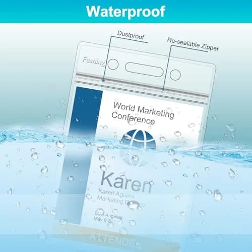 Fushing XXL Badge Holder Pack of 50 | Clear PVC, 0.3mm Thick, Vertical Display thumbnail 6