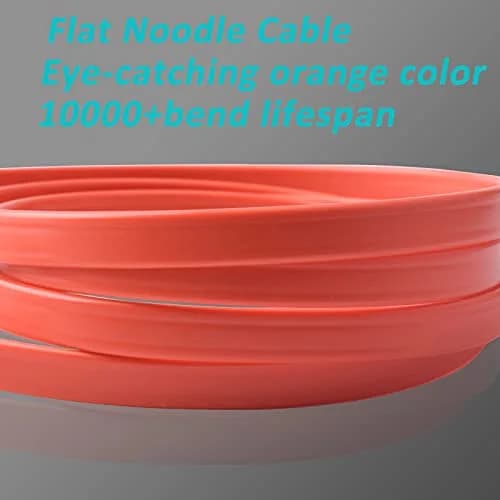 Alitutumao Flat Micro USB Charging Cable 1m (3.3ft) Orange | Fast Charging & Data Sync thumbnail 5