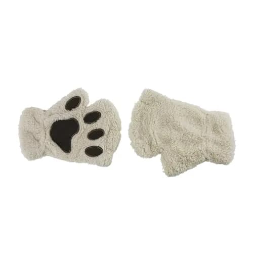 Ylucky Girls Cartoon Bear Claw Gloves Half Finger Paw Gloves Winter Warm Plush Faux Fur Mittens Hand Wear | Cute Animal Design for Cold Weather thumbnail 8
