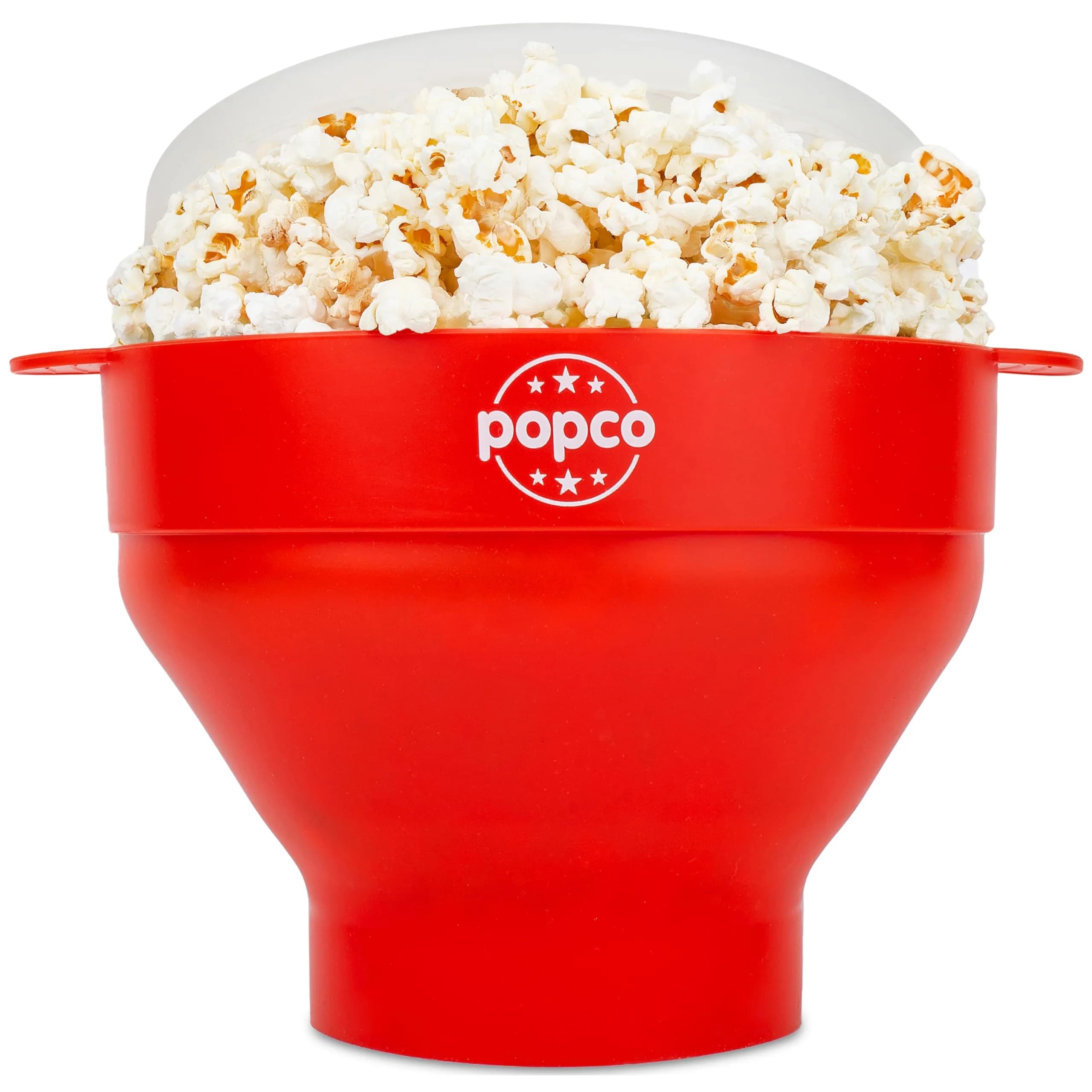 POPCO HotPop Silicone Popcorn Maker - 15-Cup Capacity Collapsible Bowl | Microwave Popcorn Popper for Family Movie Nights — Red