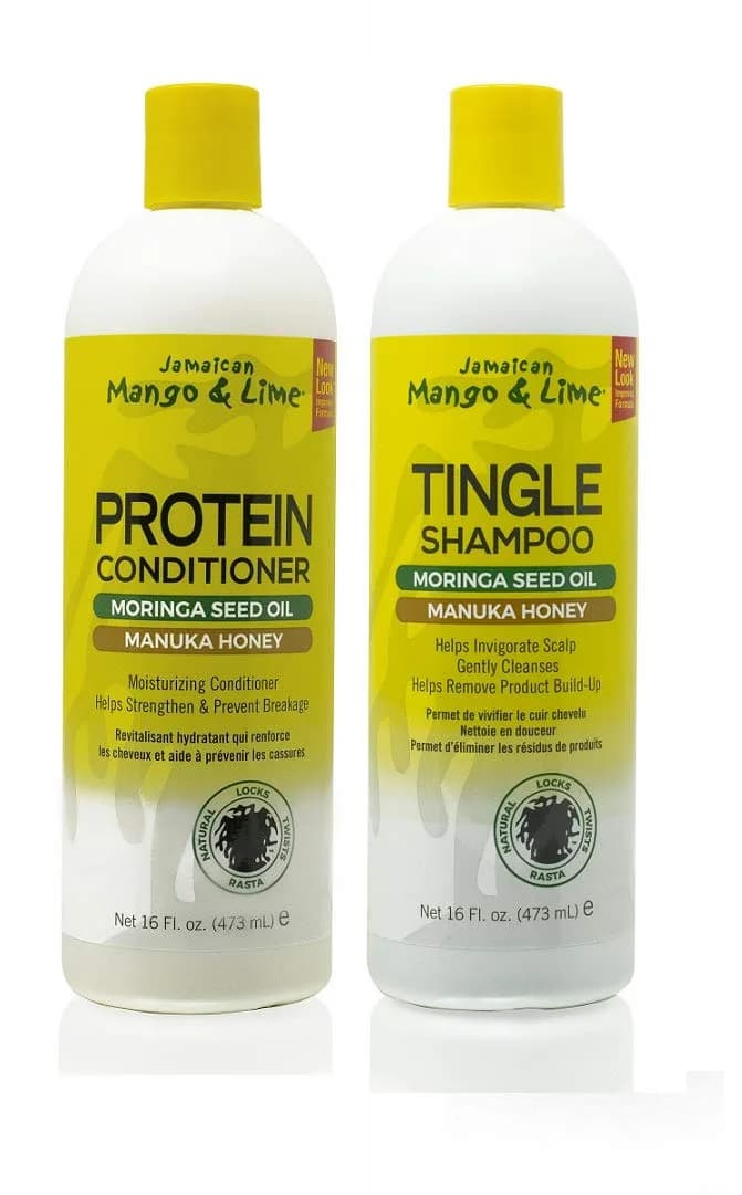 Jamaican Mango & Lime Love Your Locs Tingle Shampoo & Protein Conditioner – Strengthening Hair Care for Locs, Braids & Natural Hair Growth (16oz) - main product image