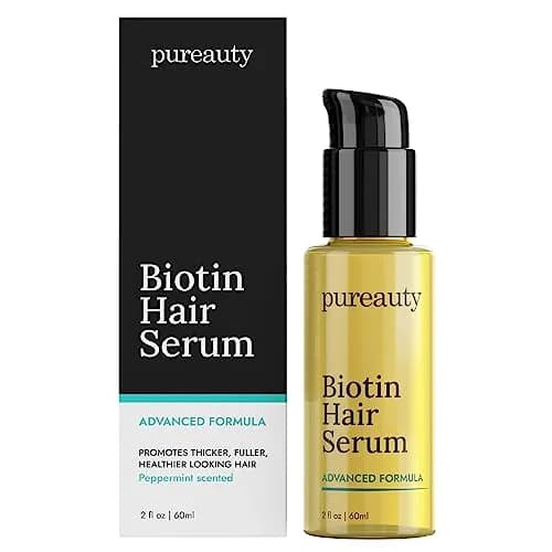 Meraz Pureauty Naturals Biotin Hair Growth Serum for Women & Men, 2 fl oz | Supports Thicker, Fuller Hair thumbnail 1