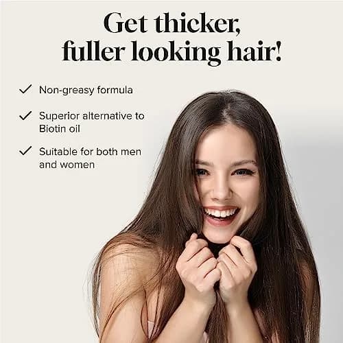 Meraz Pureauty Naturals Biotin Hair Growth Serum for Women & Men, 2 fl oz | Supports Thicker, Fuller Hair thumbnail 2