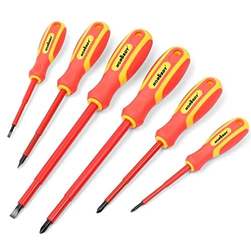 HORUSDY 6-Piece 1000V Insulated Precision Screwdriver Set with Magnetic Tips, CR-V Steel, Cushion Grip for Electrical Work thumbnail 1