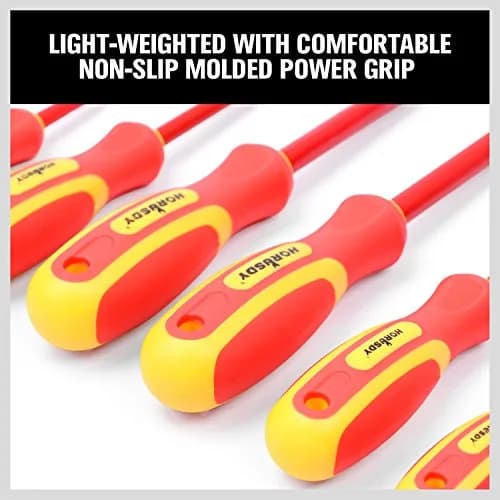 HORUSDY 6-Piece 1000V Insulated Precision Screwdriver Set with Magnetic Tips, CR-V Steel, Cushion Grip for Electrical Work thumbnail 3