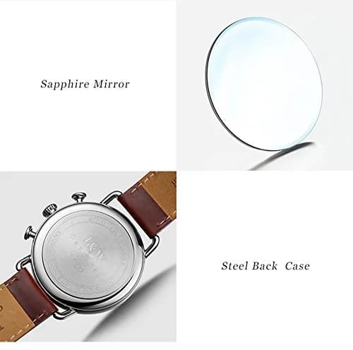 Carnival Men’s Chronograph Watch Leather Strap 41MM | Japanese Quartz, Sapphire Glass, 30M Water Resistance thumbnail 3