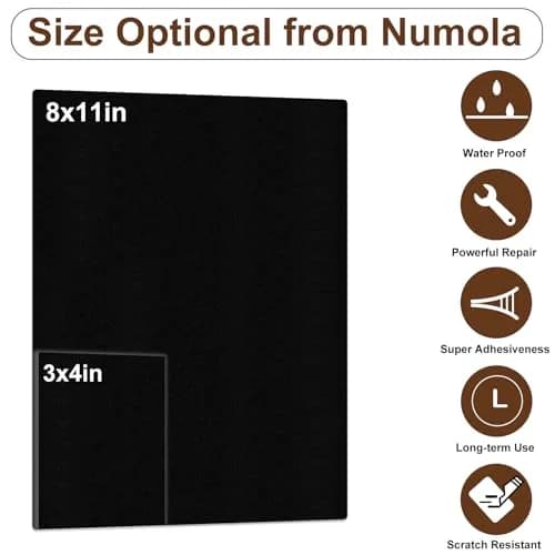 Numola Black Leather Repair Patch 8x11 Inch (20.3x27.9 cm) | Waterproof & Strong Adhesive thumbnail 2