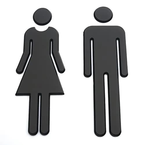 Kalifuer 7.8inch Adhesive Backed Acrylic Bathroom Sign Men Women Toilet | Modern Acrylic Signage thumbnail 1