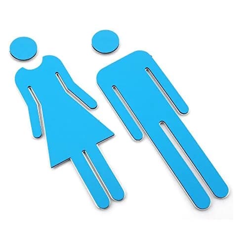 Kalifuer 7.8inch Adhesive Backed Acrylic Bathroom Sign Men Women Toilet | Modern Acrylic Signage thumbnail 3
