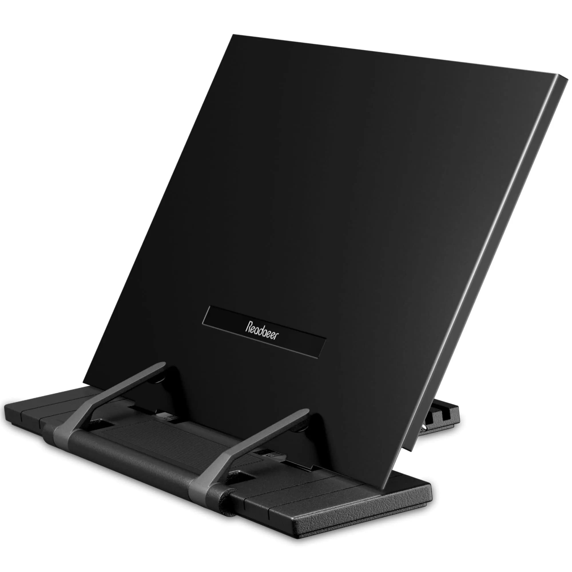 READAEER Metal Book Stand for Desk Portable Document Holder with 7 Adjustable Angles | Compact & Sturdy