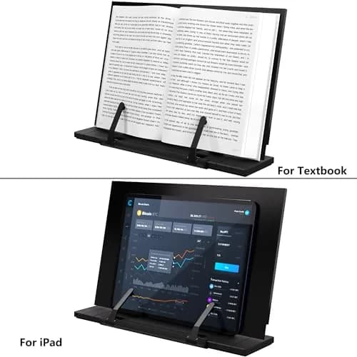 READAEER Metal Book Stand for Desk Portable Document Holder with 7 Adjustable Angles | Compact & Sturdy thumbnail 5
