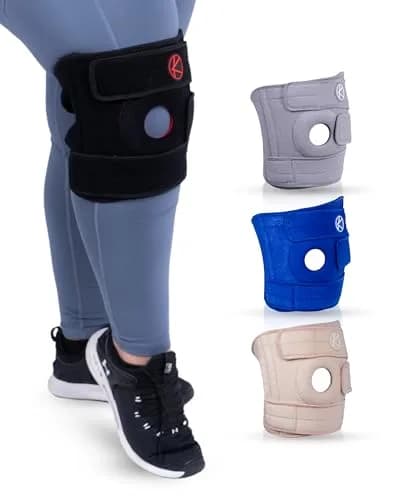 KARM Black Plus Size Knee Brace for Men & Women | Adjustable Support with Side Stabilizers & Open Patella (Size 3: 4XL/5XL/6XL) - main product image