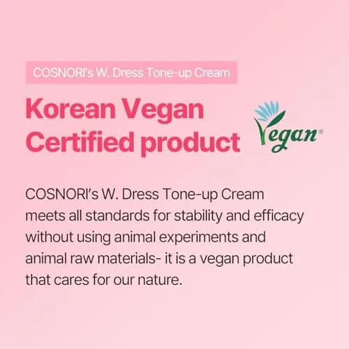 COSNORI W. Dress Tone-up Cream 50ml (1.7 fl. oz.) | Natural Skin Tone Balancer with Hyaluronic Acid thumbnail 3