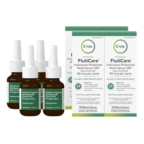 FlutiCare Fluticasone Allergy Nasal Spray 0.54 Fl Oz (Pack of 4) | 24-Hour Non Drowsy Relief thumbnail 1