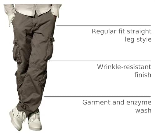 Match Men's Wild Cargo Pants 30 | Regular Fit, 8 Pockets, Cotton Twill thumbnail 4