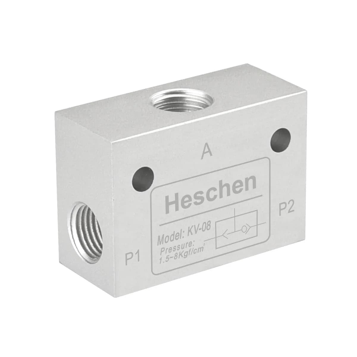 Heschen Pneumatic Shuttle Valve KV-08 PT1/4 Aluminum Alloy | Efficient Air Control — Aluminum