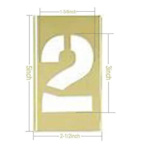 Deezio 3 Inch Brass Number Stencils Kit - 15 Piece Set | Durable & Reusable for Painting & Crafts thumbnail 2