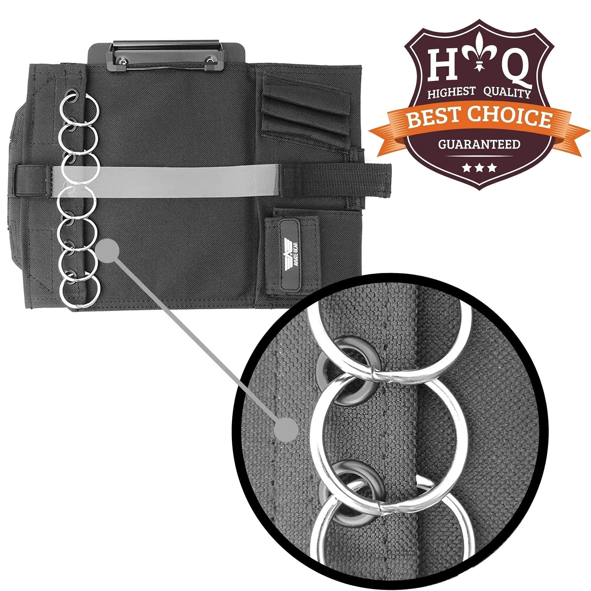 Performore Pilot Kneeboard with Clipboard & Knee Strap - Black, 11.5" x 8.5" | Organize Approach Plates & Checklists - view 4