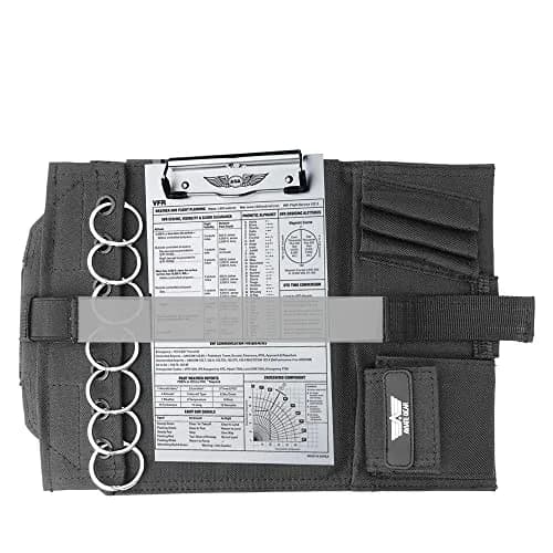 Performore Pilot Kneeboard with Clipboard & Knee Strap - Black, 11.5" x 8.5" | Organize Approach Plates & Checklists thumbnail 5