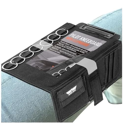 Performore Pilot Kneeboard with Clipboard & Knee Strap - Black, 11.5" x 8.5" | Organize Approach Plates & Checklists thumbnail 8
