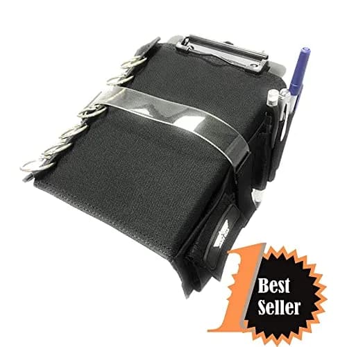 Performore Pilot Kneeboard with Clipboard & Knee Strap - Black, 11.5" x 8.5" | Organize Approach Plates & Checklists thumbnail 3