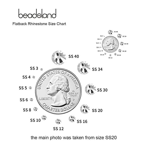 BEADSLAND Flat Back Rhinestones SS12 (1440pcs) | Crystal Glass Gems for Crafts & Nail Art thumbnail 3