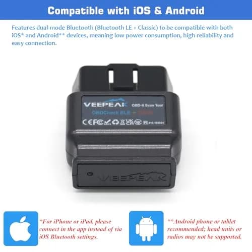 Veepeak OBDCheck BLE+ Bluetooth OBD II Scanner for iOS & Android | Car Check Engine Code Reader Wireless Diagnostic Tool thumbnail 4