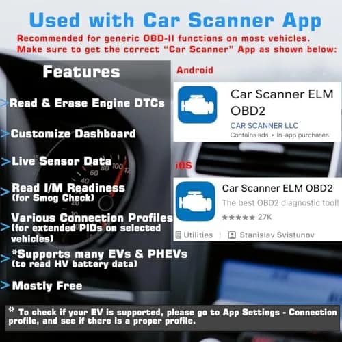 Veepeak OBDCheck BLE+ Bluetooth OBD II Scanner for iOS & Android | Car Check Engine Code Reader Wireless Diagnostic Tool thumbnail 2
