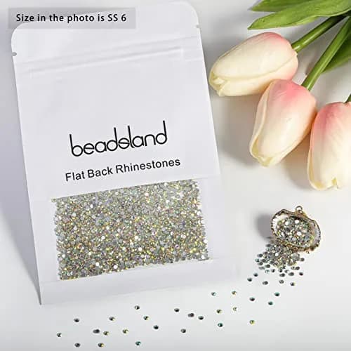 Beadsland Flat Back Crystal Rhinestones SS6 | AB Finish, 1440 pcs, Perfect for Crafts & Nails thumbnail 4