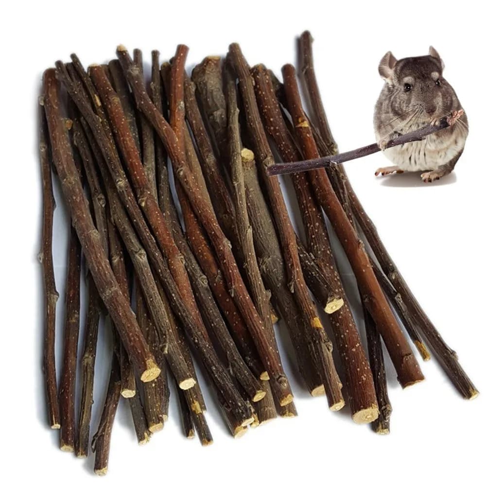 sharllen Apple Sticks Pet Chew Toys 300g | Natural Organic Small Animal Molar Treats