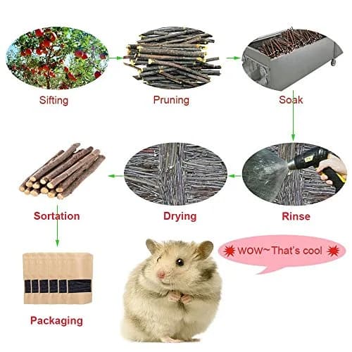 sharllen Apple Sticks Pet Chew Toys 300g | Natural Organic Small Animal Molar Treats thumbnail 7