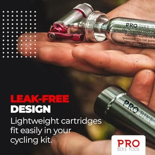 PRO BIKE TOOL 16g CO2 Cartridges (5-Pack, 80g Total) | Fast Inflation for Road & Mountain Bikes thumbnail 2