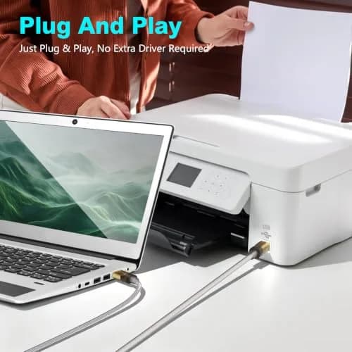 Jelly Tang USB 2.0 Printer Cable 2.43 m (8 ft) | High-Speed Data Transfer for Printers and Scanners thumbnail 6