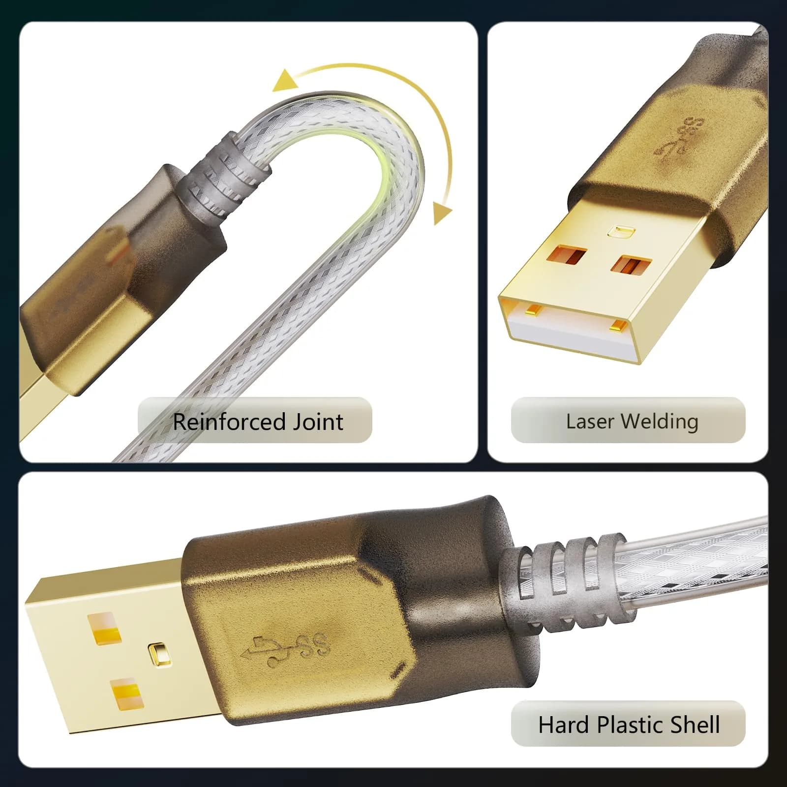 Jelly Tang USB 2.0 Printer Cable 2.43 m (8 ft) | High-Speed Data Transfer for Printers and Scanners - view 4