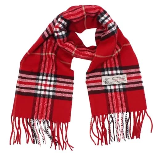 TZ Promise Plaid Cashmere Feel Scarf 183cm x 30cm (72in x 12in) | Soft Luxurious Winter Wrap - main product image